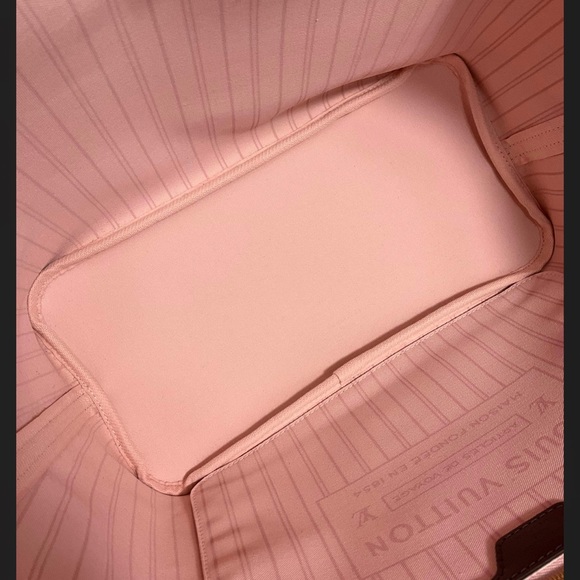 Pristine condition microchipped Louis Vuitton Neverfull MM Damier Ebene Rose - Picture 9 of 14